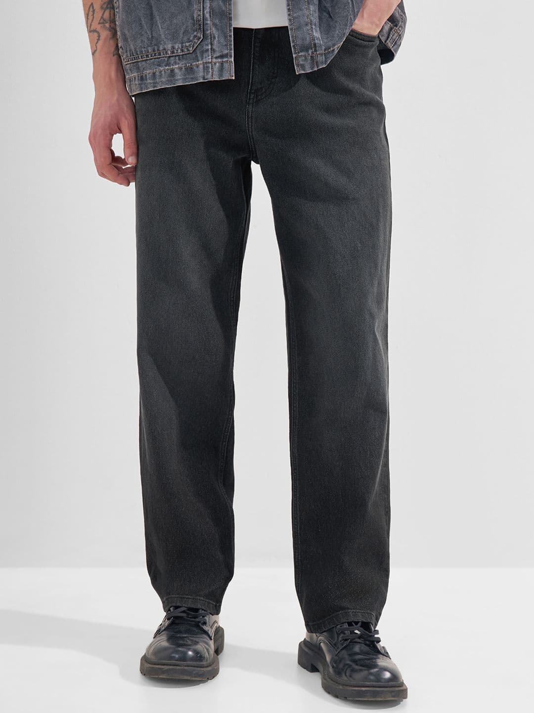 HIGHLANDER Men Relaxed Straight Grey Jeans - view 1
