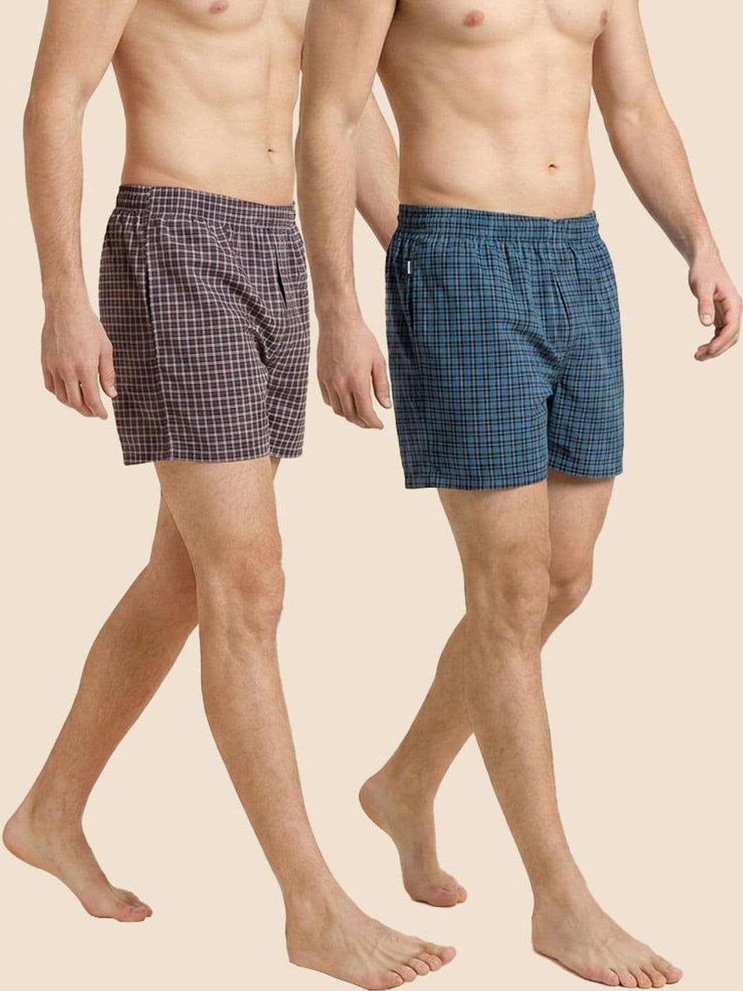 24 Street Pack of 2 Checked Boxers