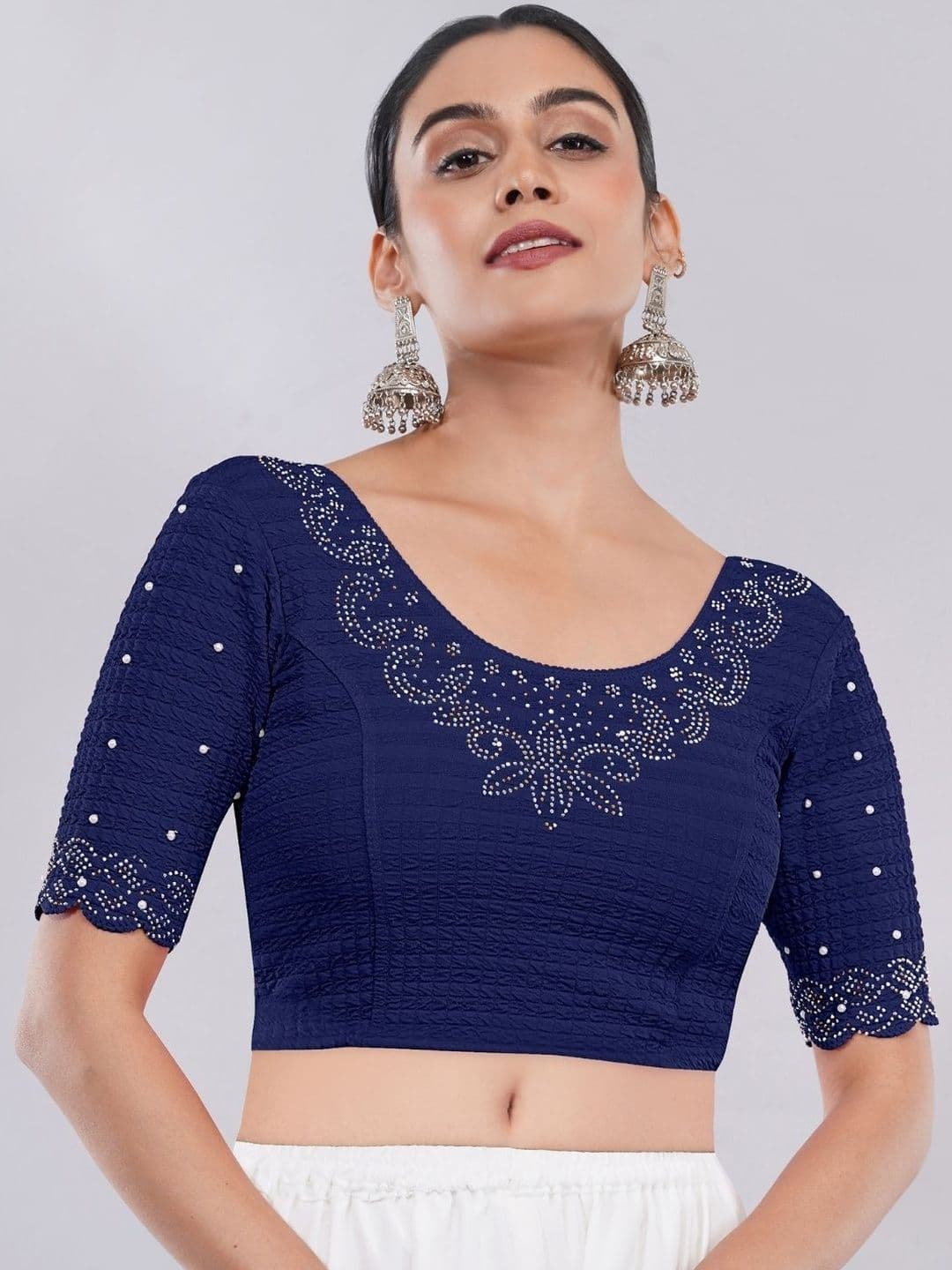 MISS WEARS Embellished Beads and Stones Saree Blouse - view 1