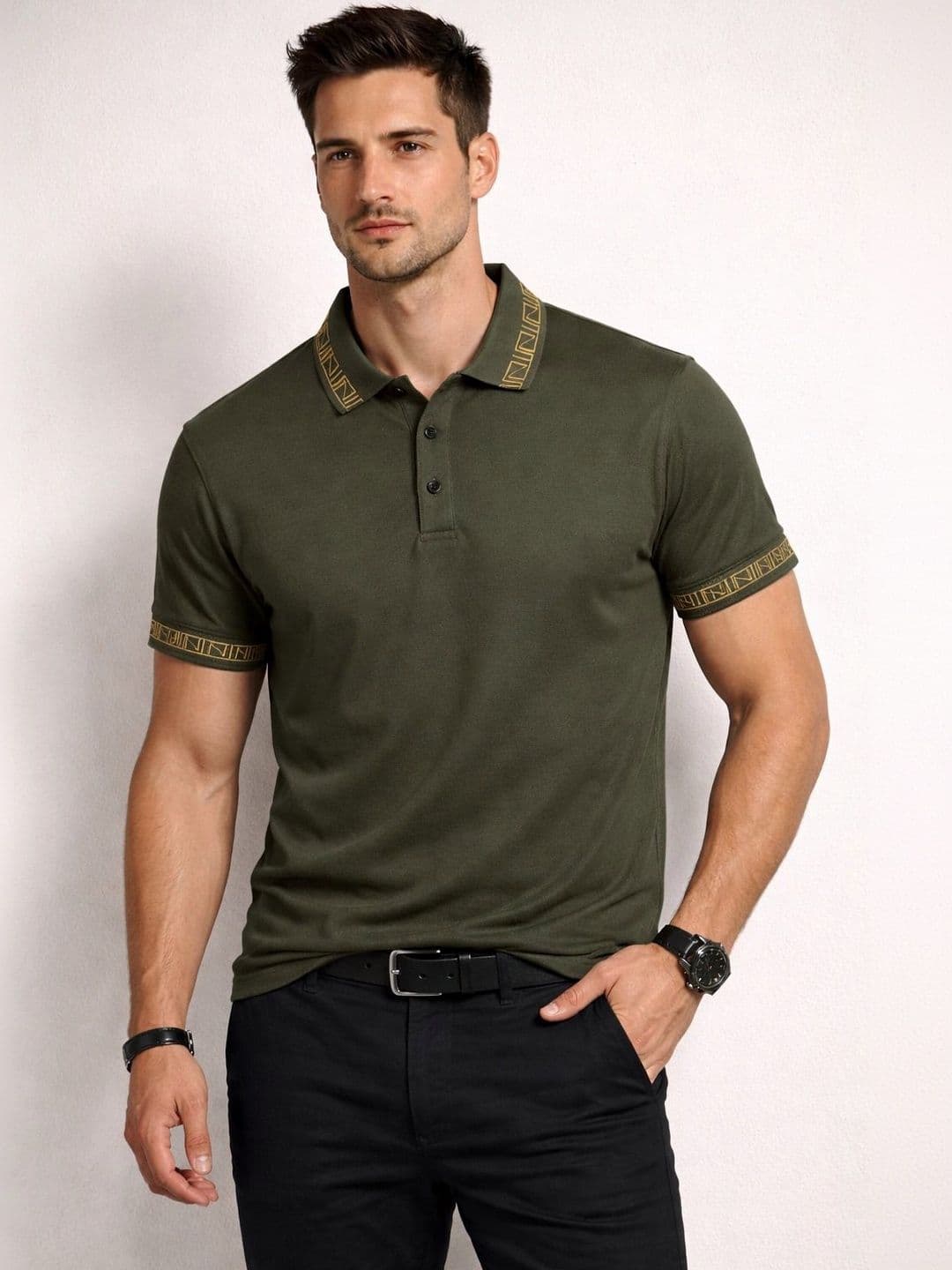Mast & Harbour Men Polo Collar T-shirt - view 1