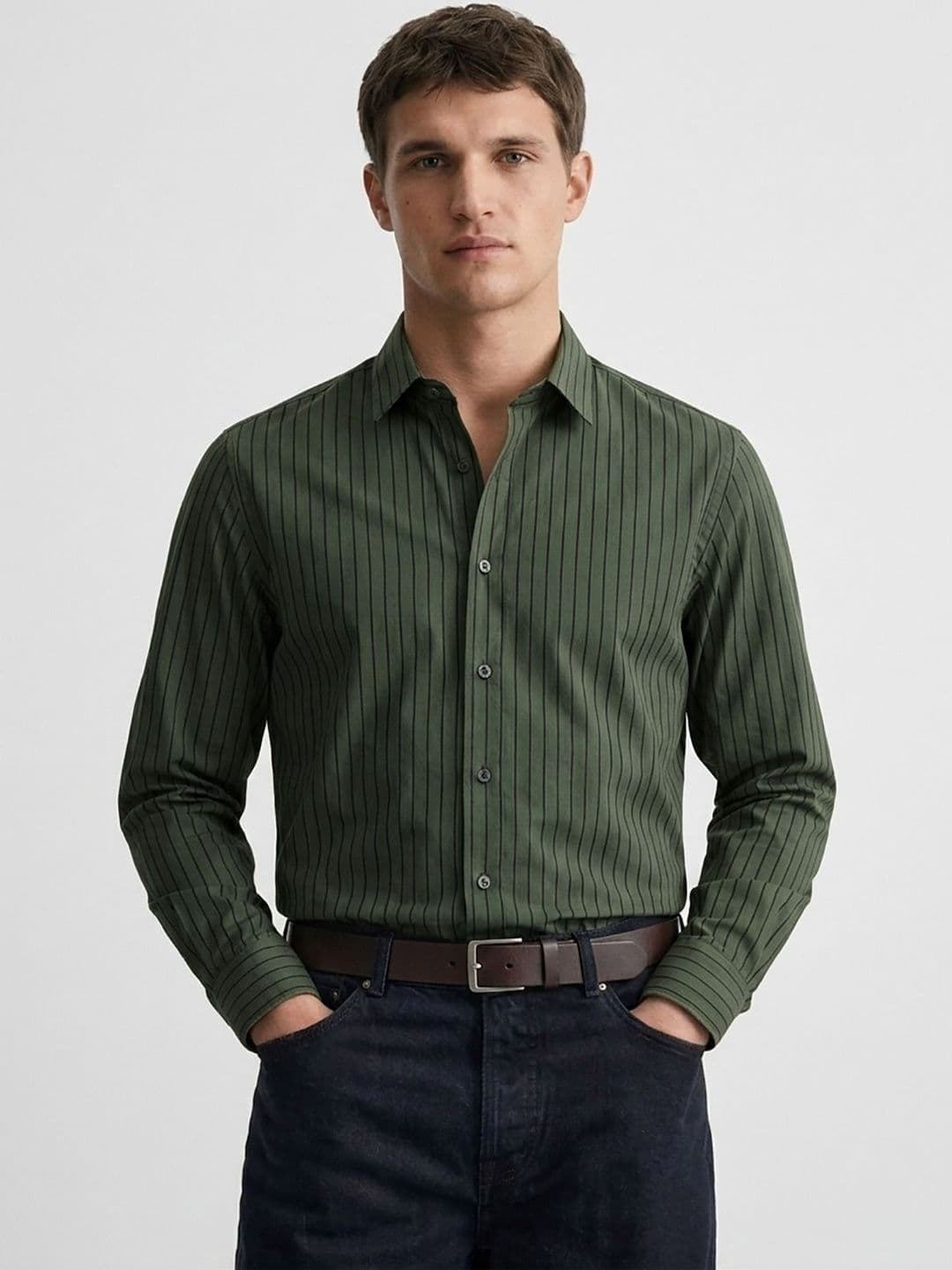 MISCHIEF MONKEY Men Classic Striped Casual Shirt - view 1