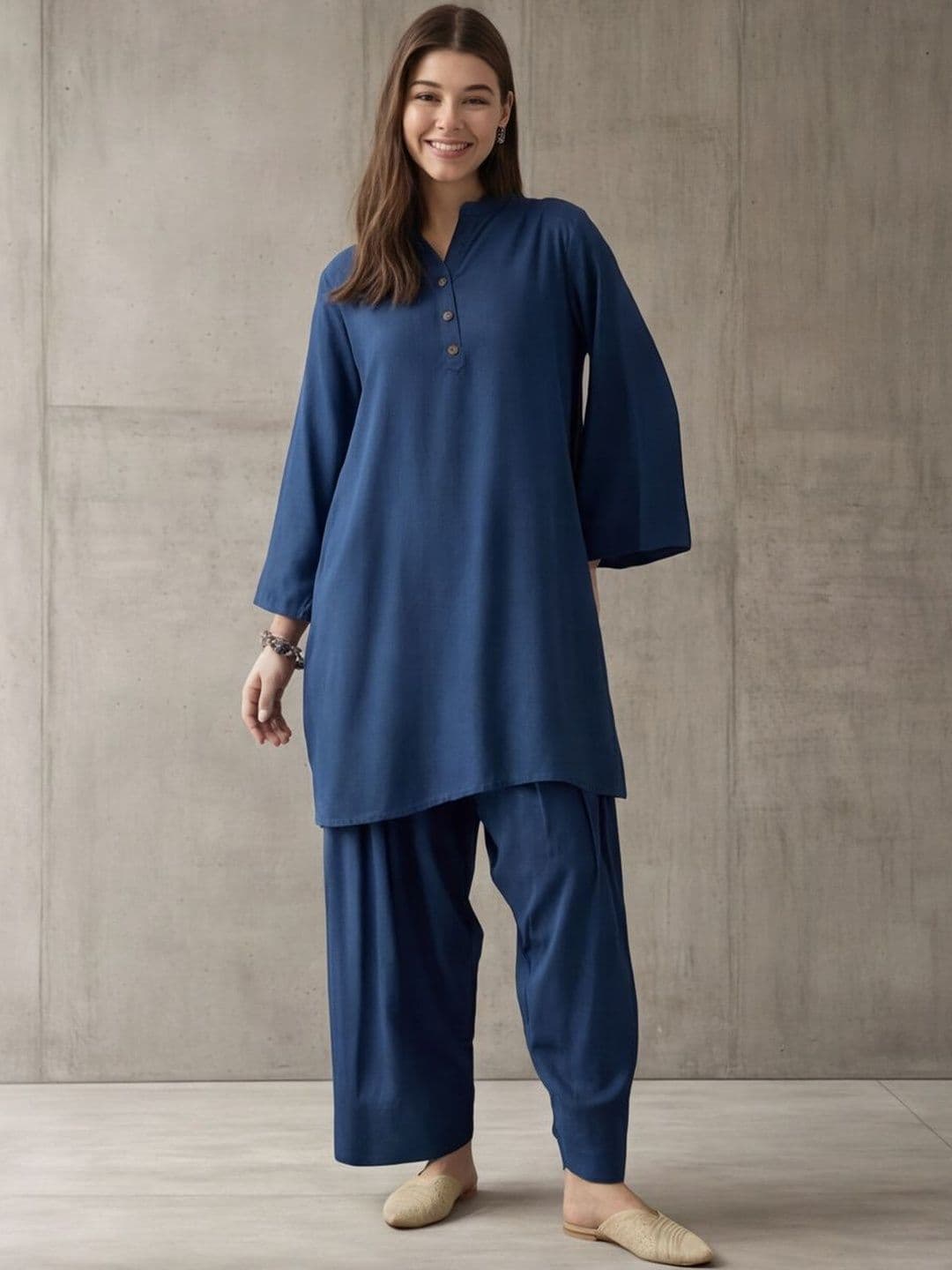 Anouk Women Pleated Cotton Farshi Salwar - view 1
