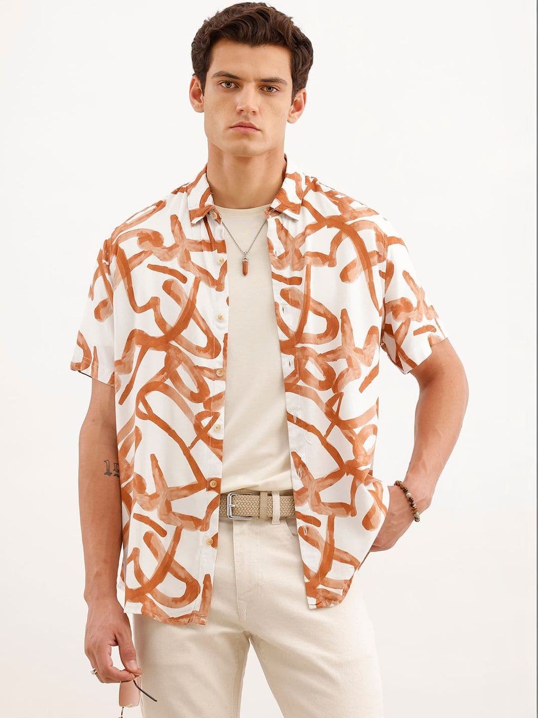 WROGN Men Slim Fit Printed Casual Shirt - view 1