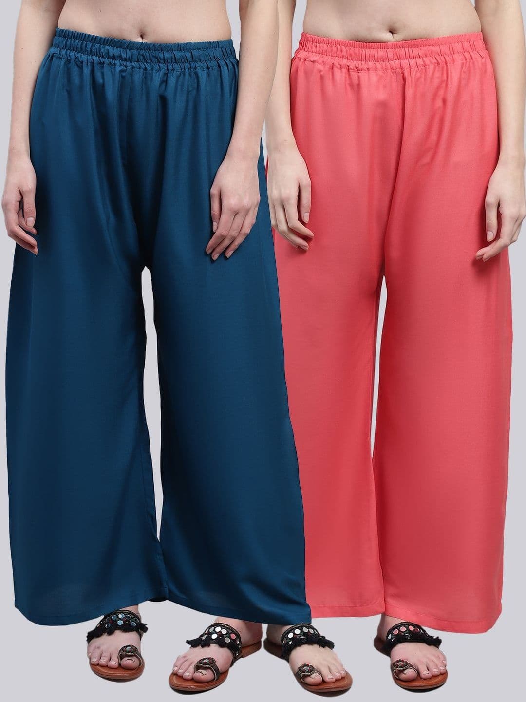 KALINI Women 2 Flared Ethnic Palazzos - view 1