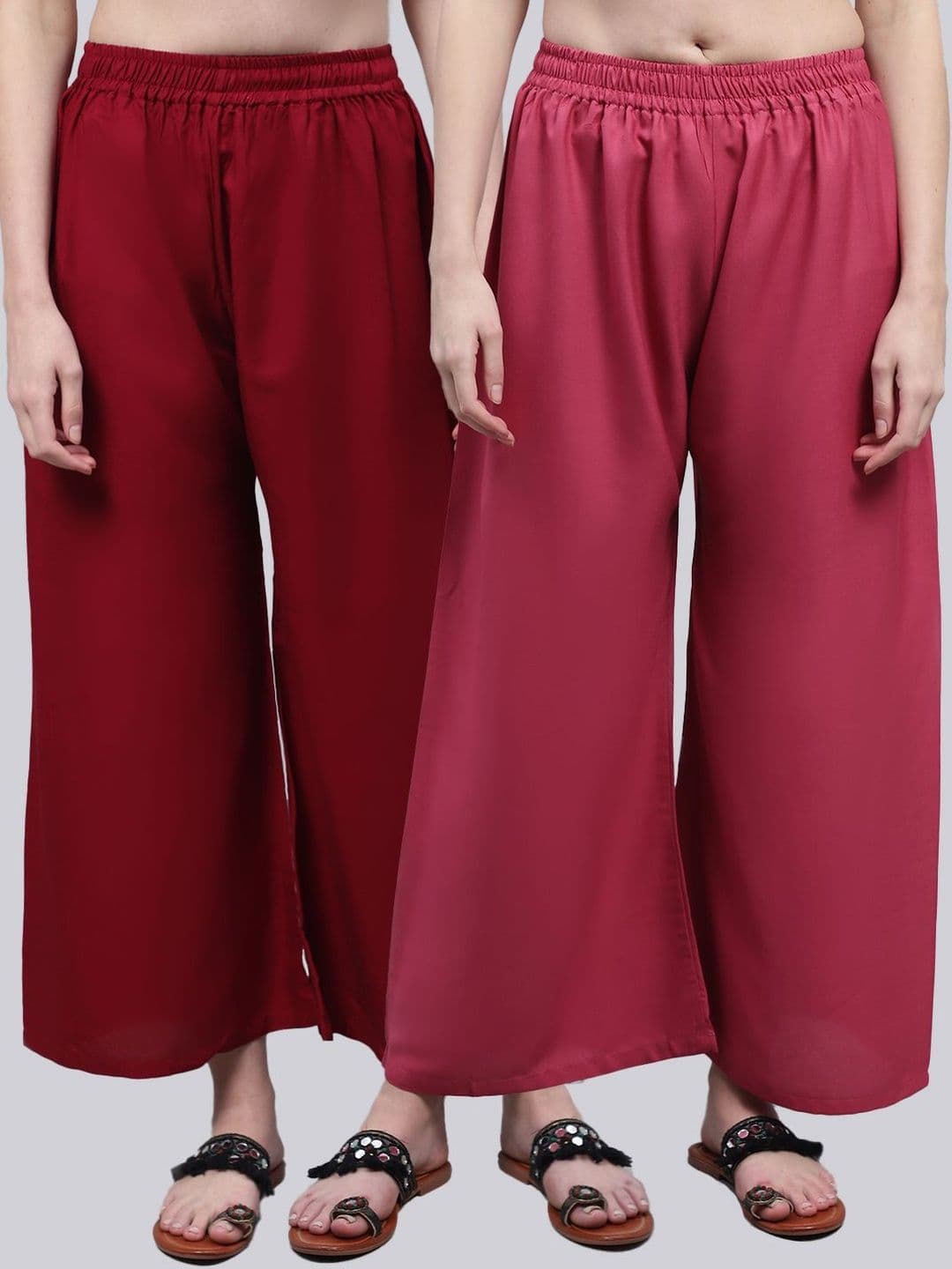 KALINI Women 2 Flared Ethnic Palazzos - view 1