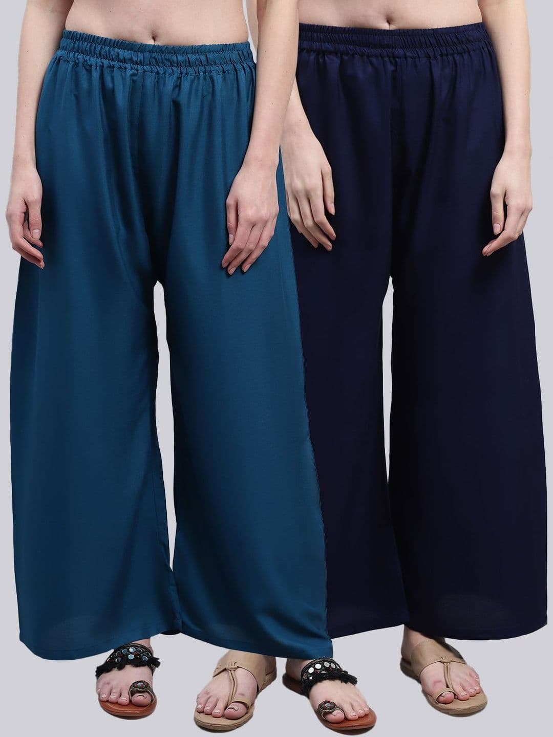 KALINI Women 2 Flared Ethnic Palazzos - view 1
