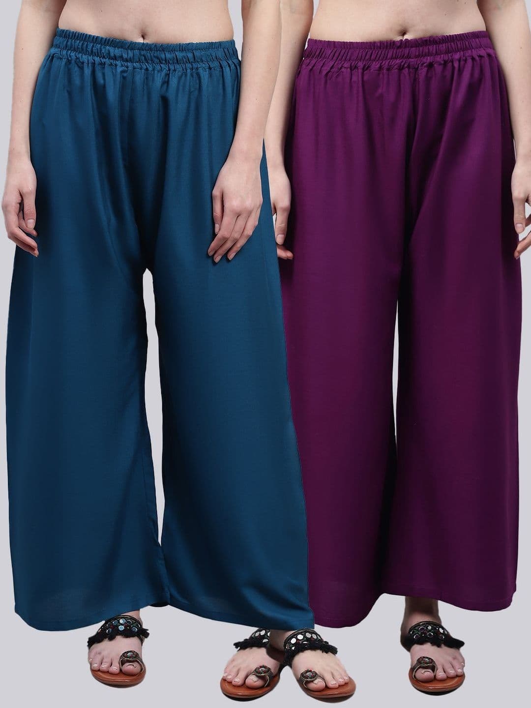 KALINI Women 2 Flared Ethnic Palazzos - view 1