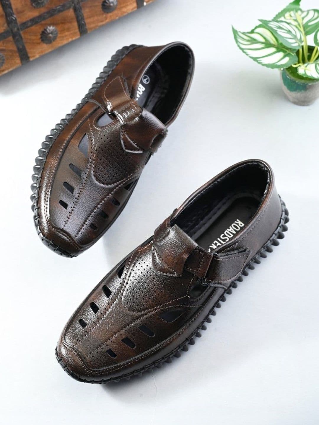 The Roadster Lifestyle Co Men Brown Slip-On Closed Toe Comfort Shoe Style Sandals - view 1