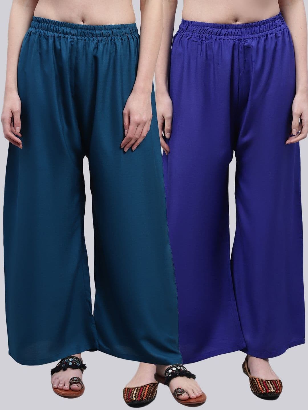 KALINI Women 2 Flared Ethnic Palazzos - view 1