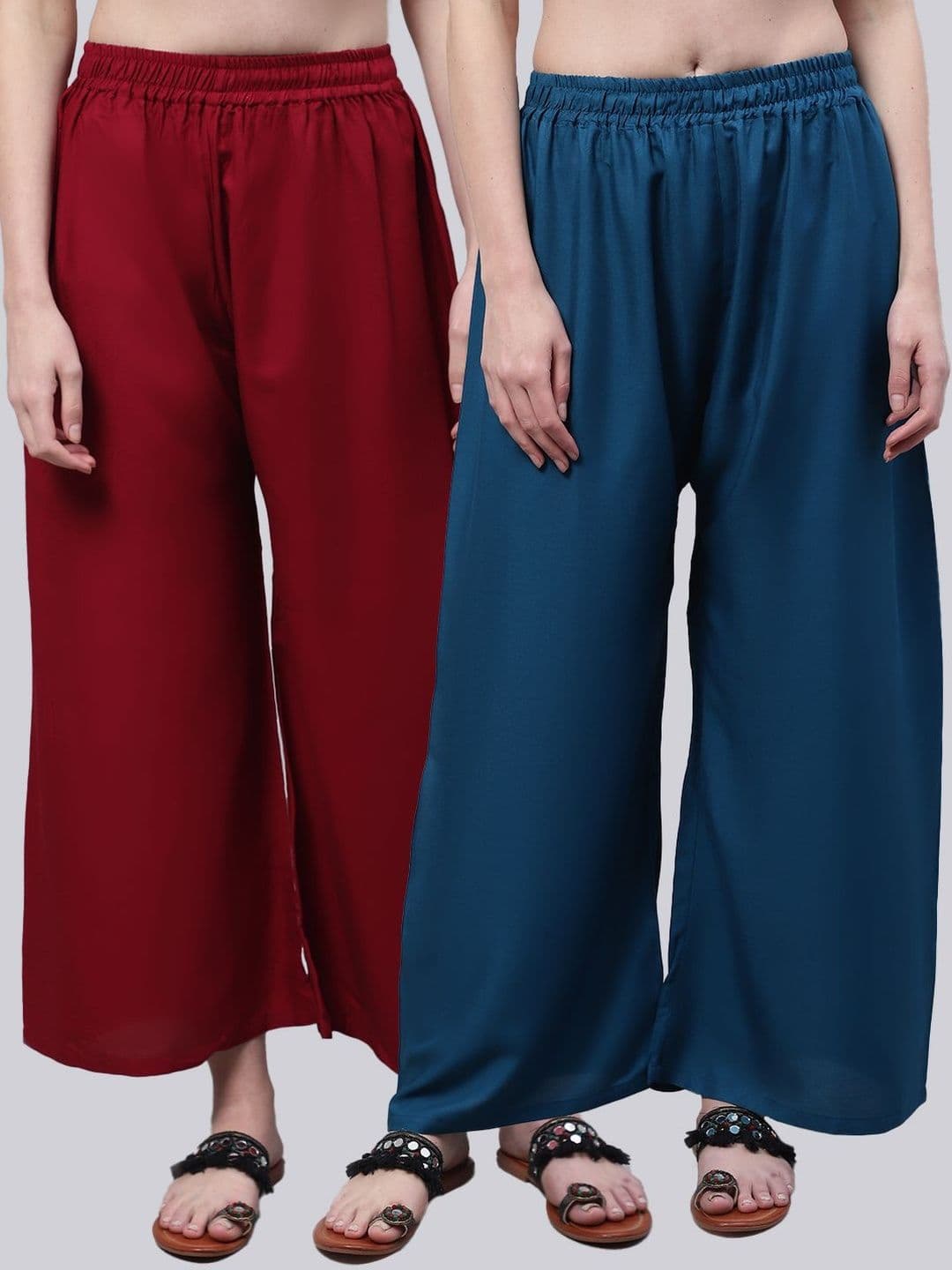 KALINI Women 2 Flared Ethnic Palazzos - view 1