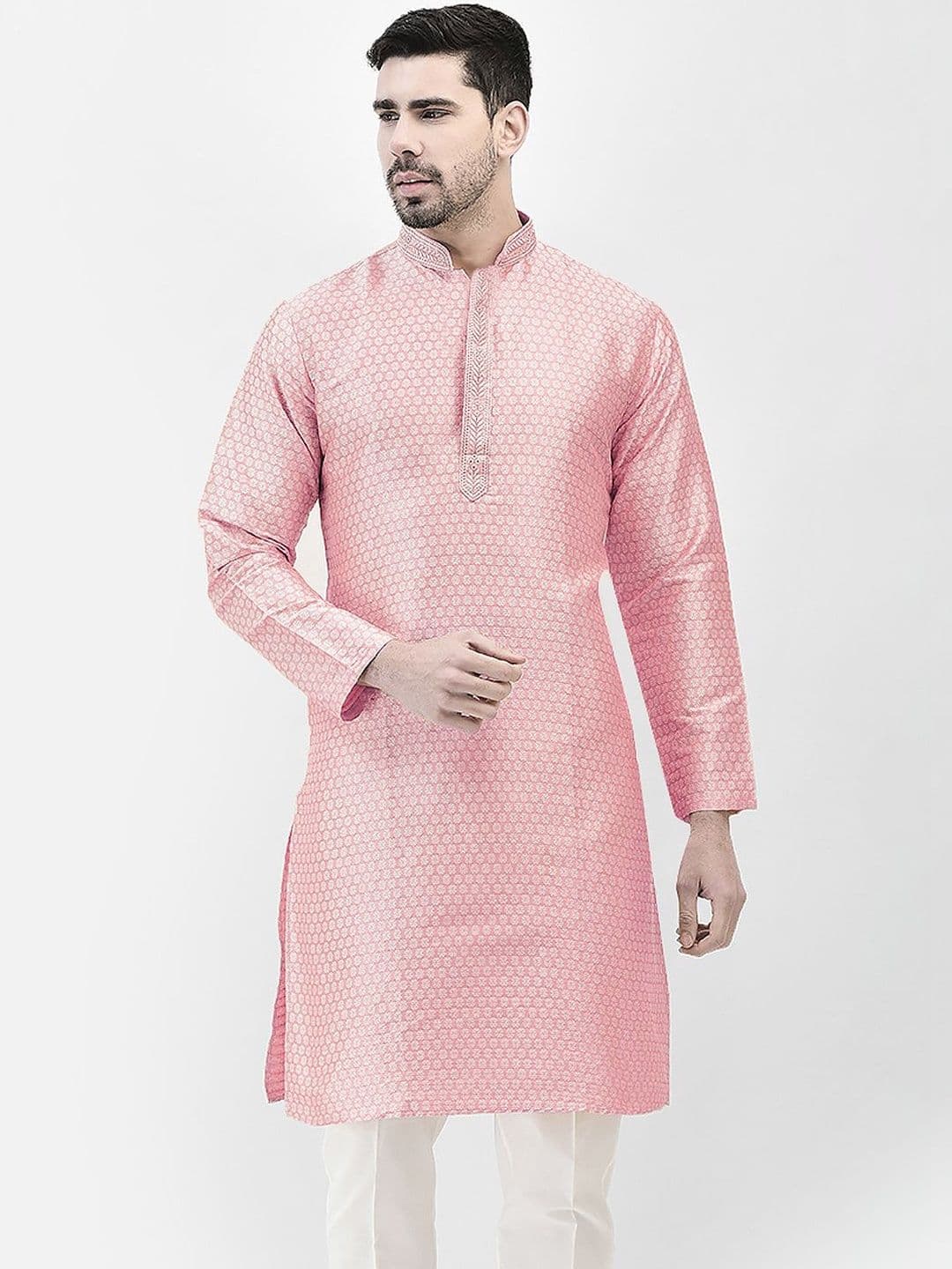 SG LEMAN Men Thread Work Jacquard Kurta - view 1