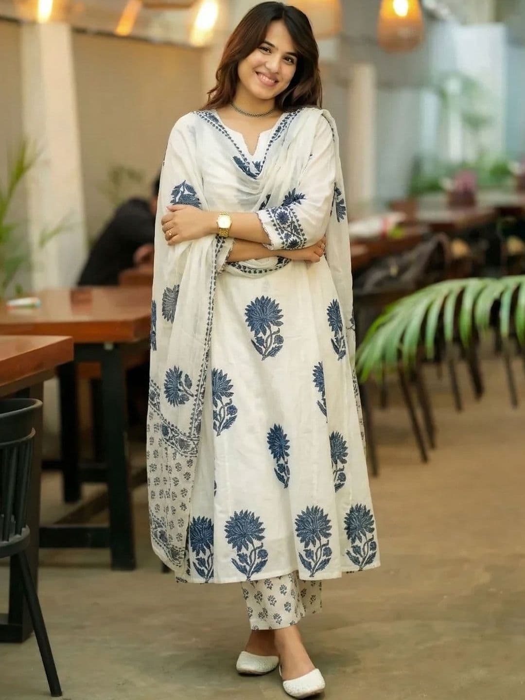SZN Women Printed Regular Kurta with Trousers & With Dupatta - view 1