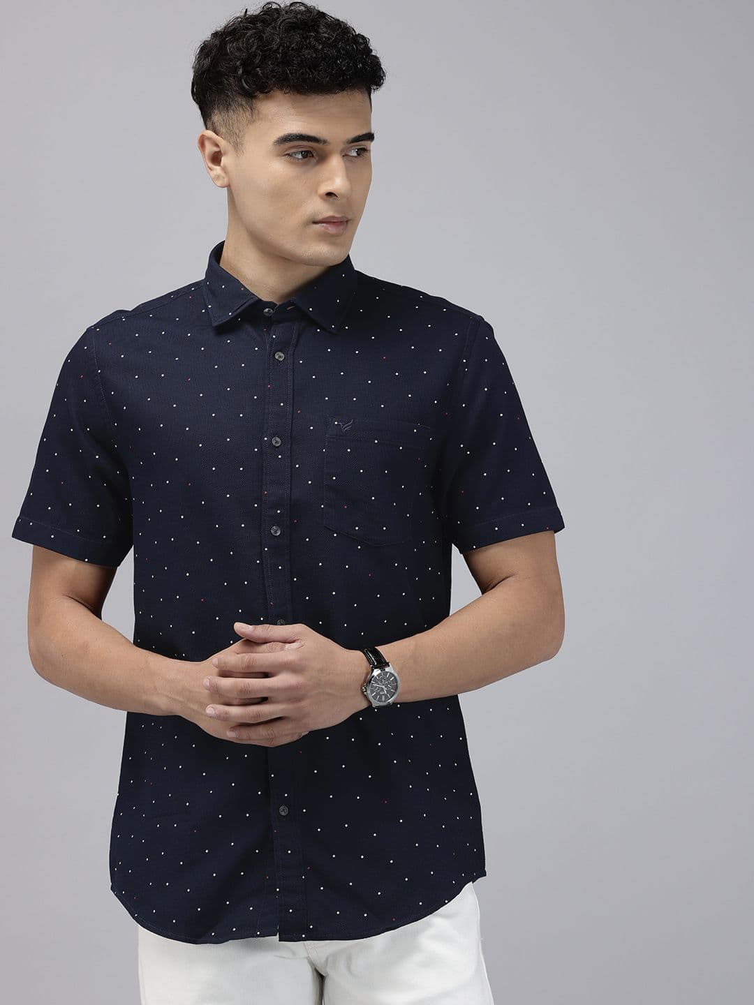 Blackberrys Pure Cotton India Slim Fit Geometric Printed Casual Shirt - view 1