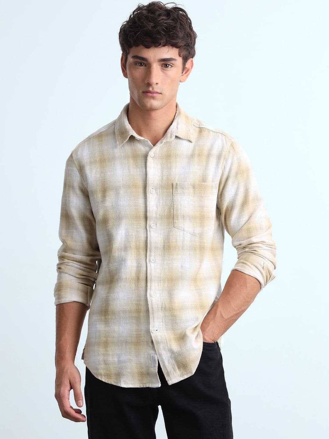Flying Machine Men Slim Fit Checked Casual Shirt - view 1