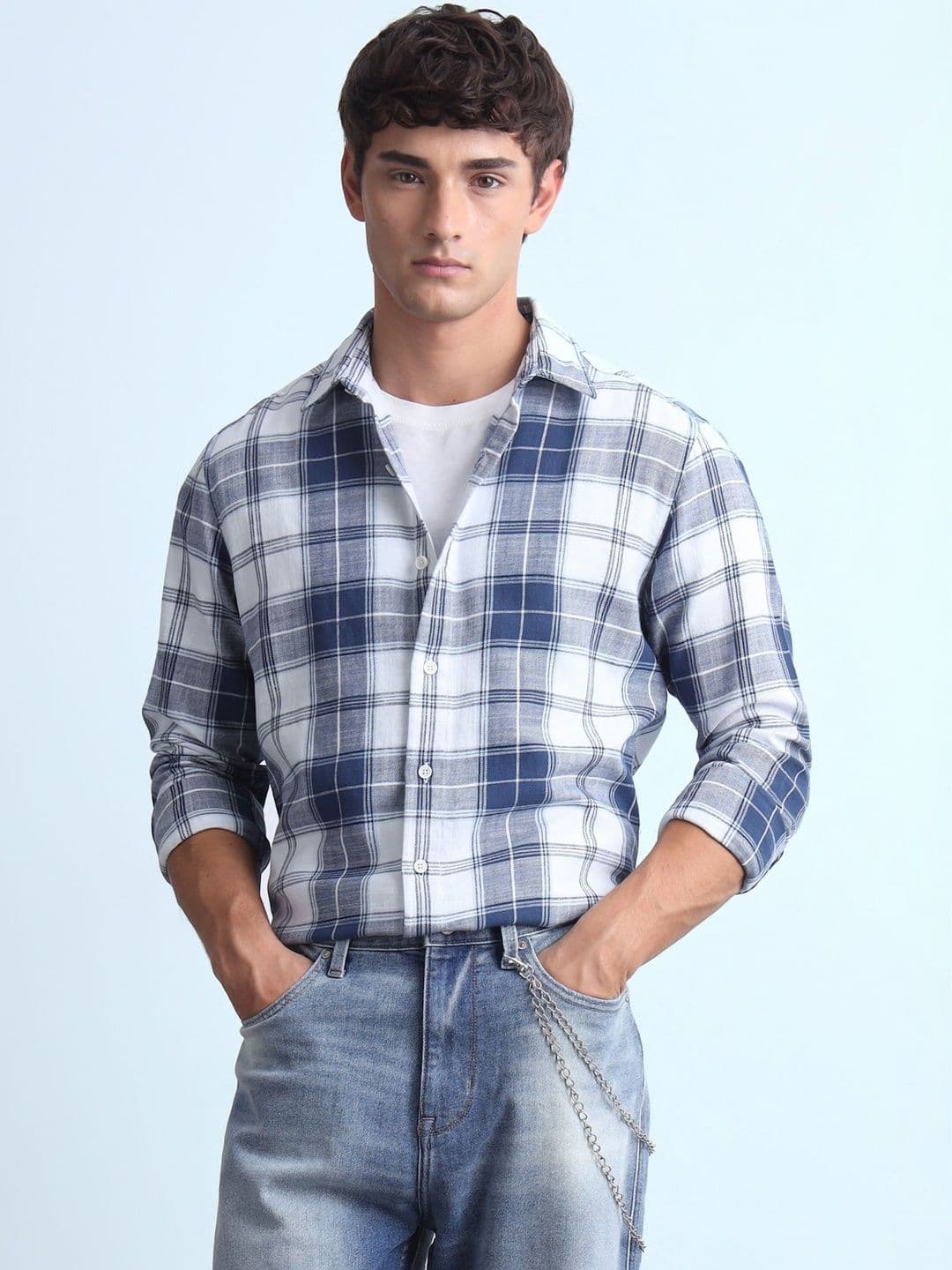 Flying Machine Men Slim Fit Checked Casual Shirt - view 1