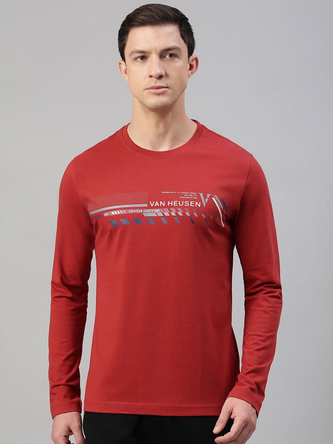 Van Heusen Innerwear Typography Printed Round Neck Cotton Lounge Tshirts - view 1
