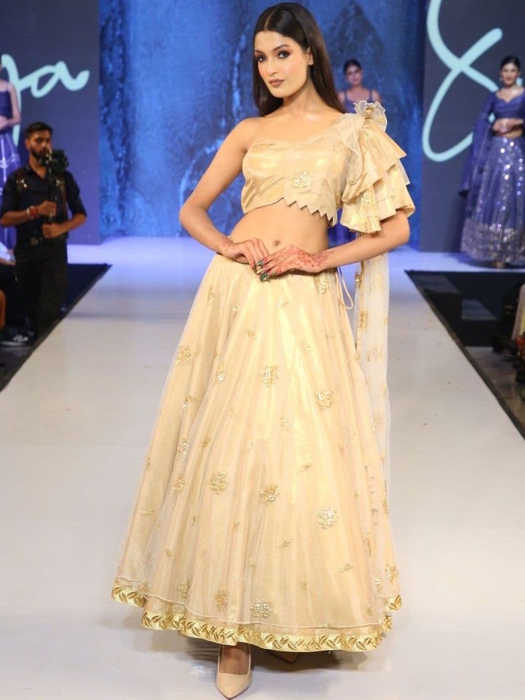 ANKEETA ENTERPRISE Printed Ready to Wear Lehenga & Blouse With Dupatta - view 1