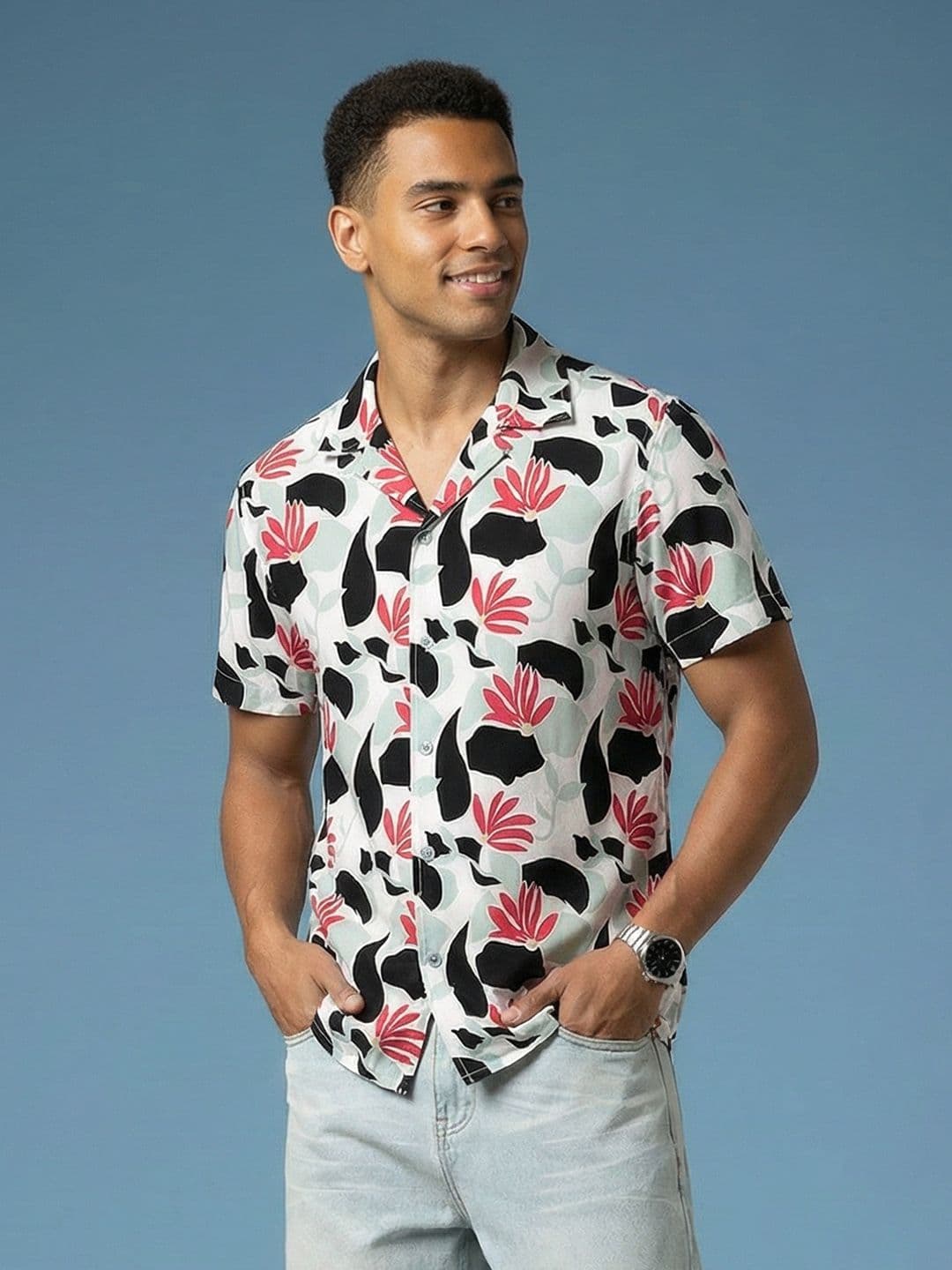 HERE&NOW Pure Cotton Floral Printed Casual Shirt - view 1