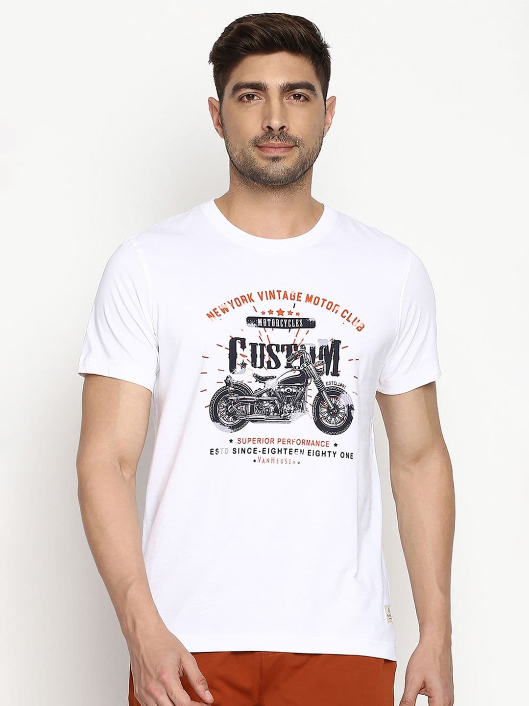 Van Heusen Innerwear Athleisure NV Chest Print Crew Neck Short Sleeve Lounge Tshirt - view 1