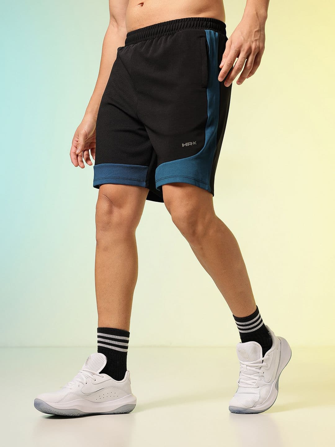 HRX by Hrithik Roshan Men Colourblocked Rapid-Dry Running Sports Shorts - view 1