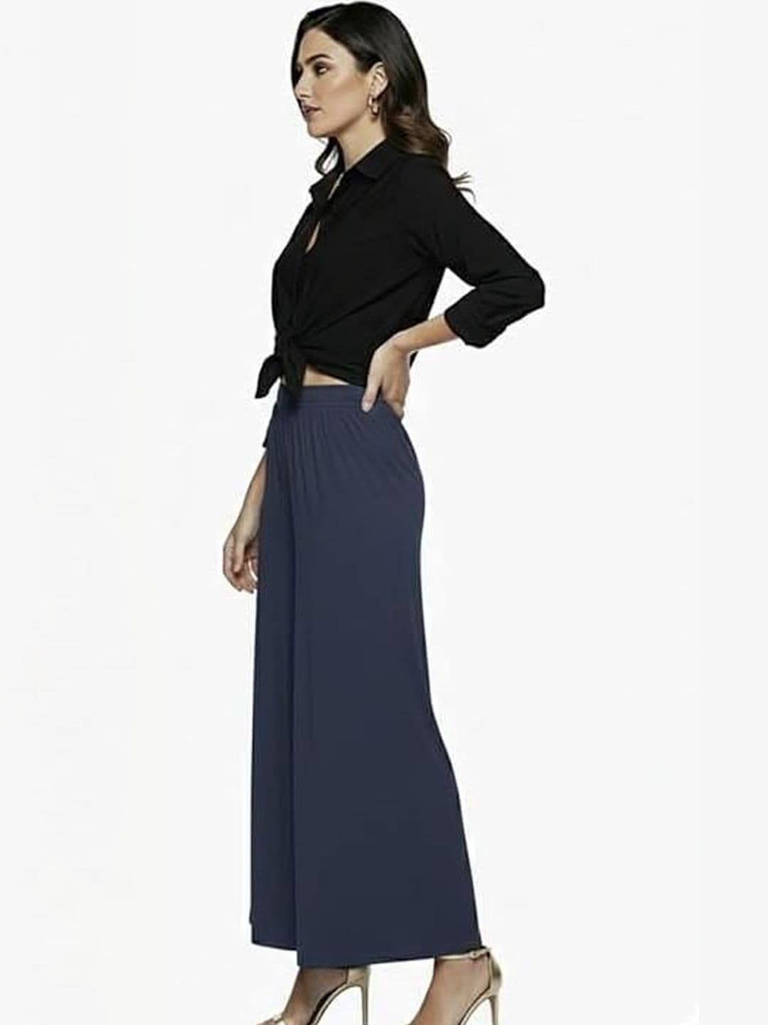 Thrifty Thread Women Flared Knitted Ethnic Palazzos - view 1