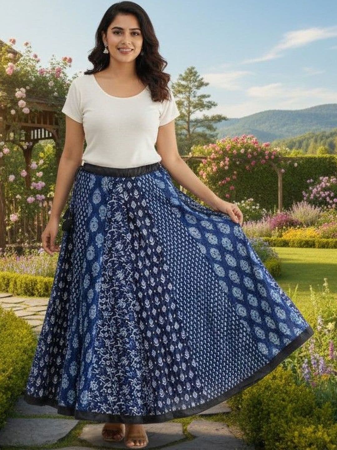 Charming treasure by Pragya Women Cotton Cambric Floral Skirts - view 1
