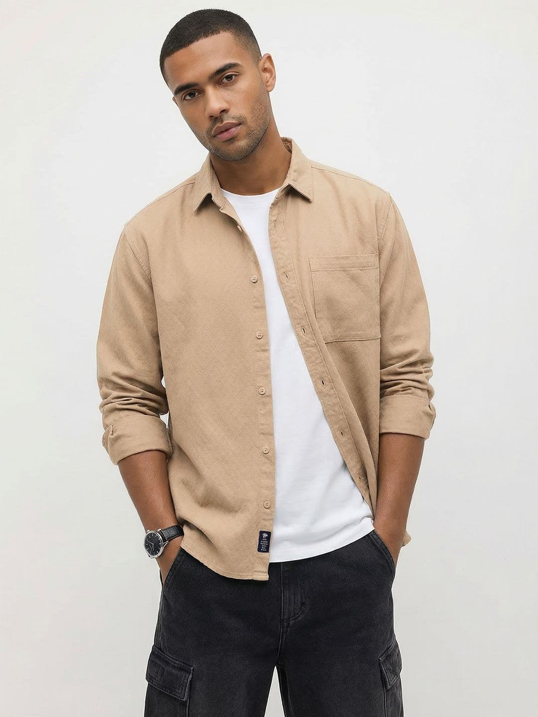 The Roadster Life Co. Pure Cotton Self Design Textured Relaxed Fit Casual Shirt - view 1