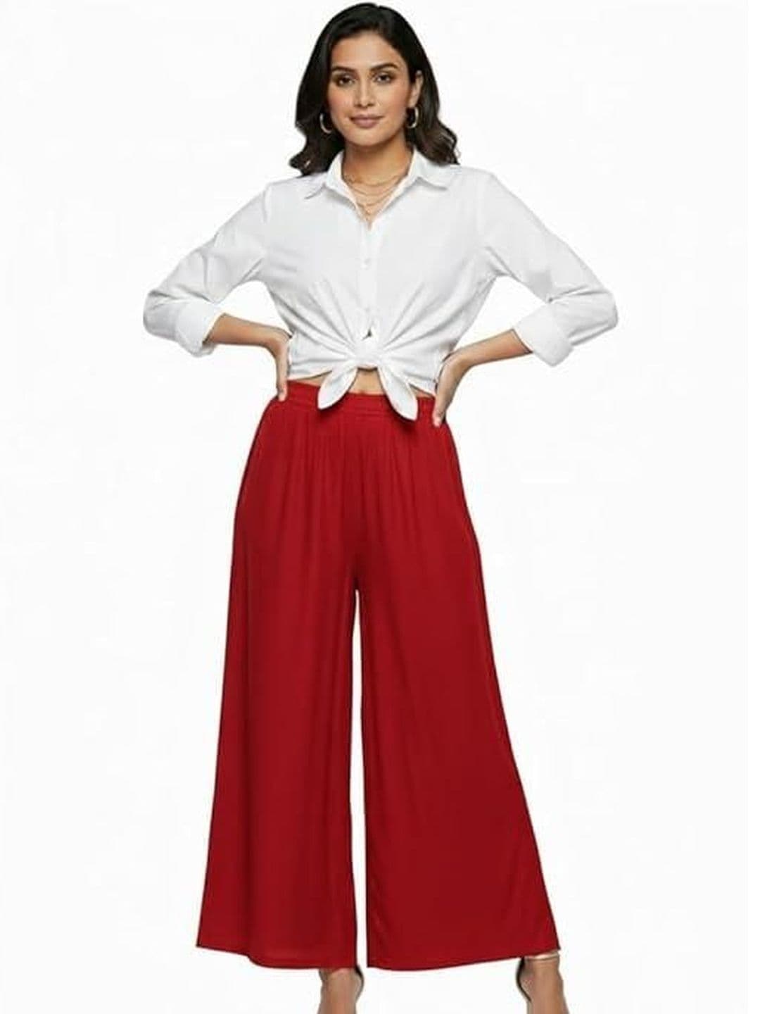 Thrifty Thread Women Flared Knitted Ethnic Palazzos - view 1