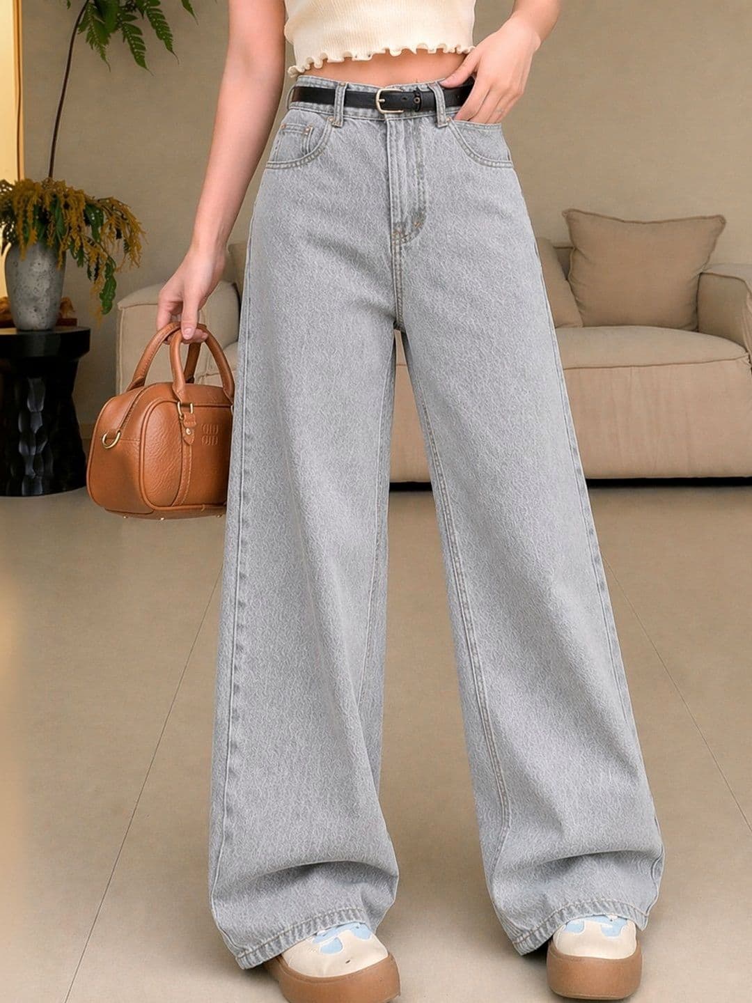 KASHIANXSTYLE Women Comfort High-Rise Light Fade Acid Wash Stretchable Jeans - view 1