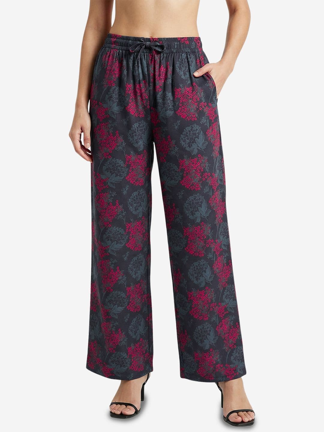 Bonjour Women Floral Printed Flared Palazzos - view 1