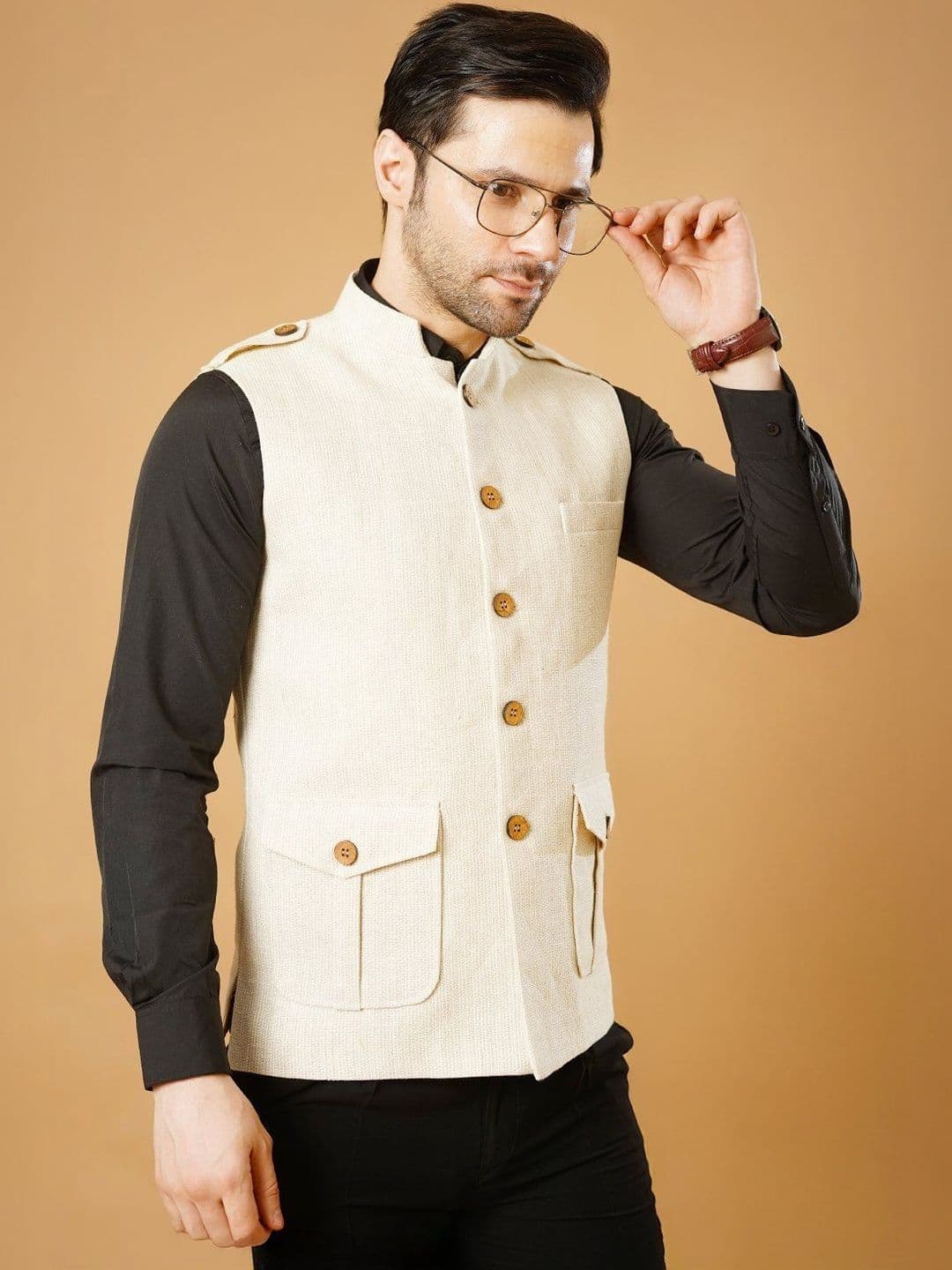 Wintage Mandarin Collar Nehru Jackets - view 1