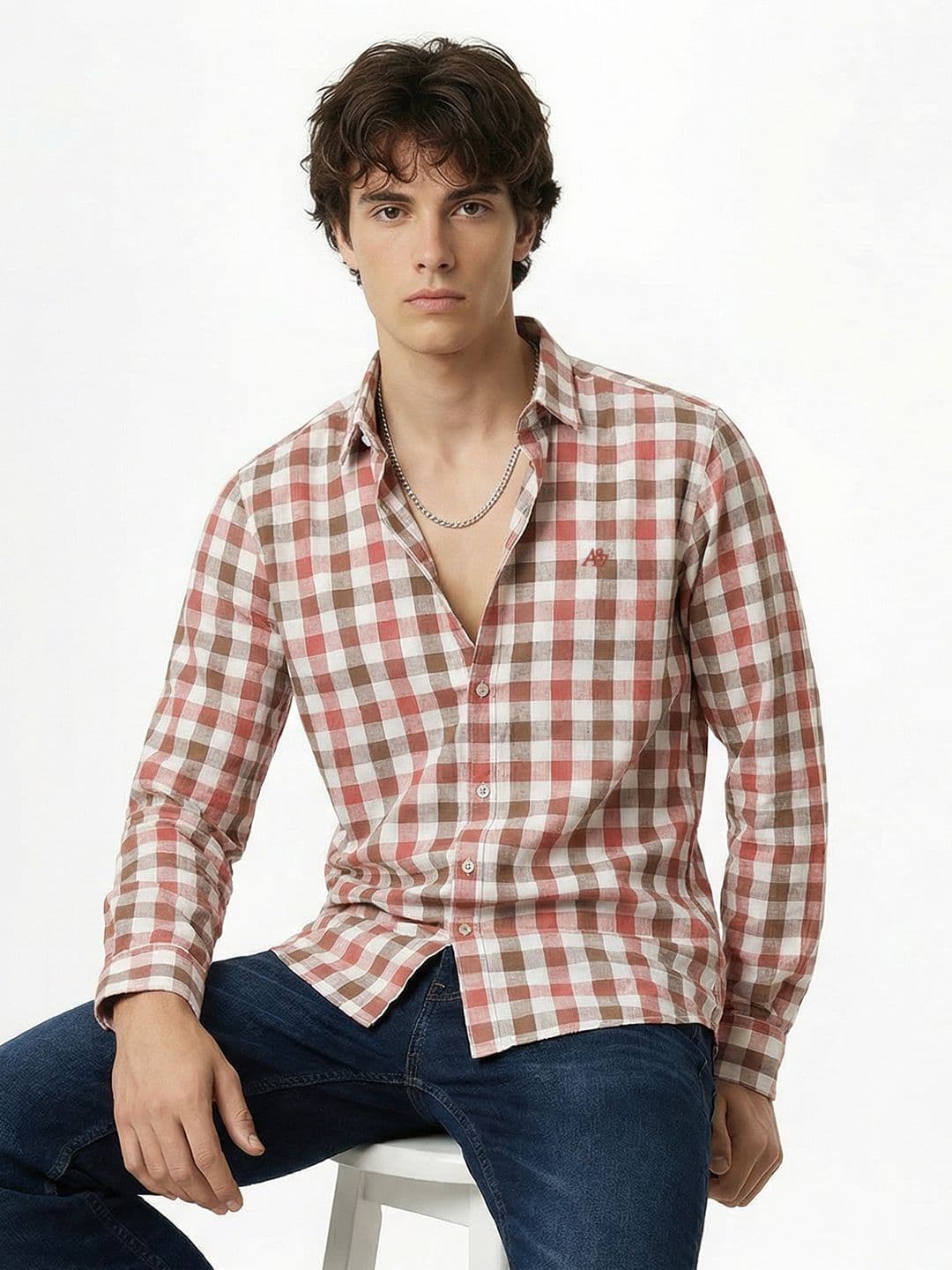 Aeropostale Checked Cotton Linen Casual Shirt - view 1