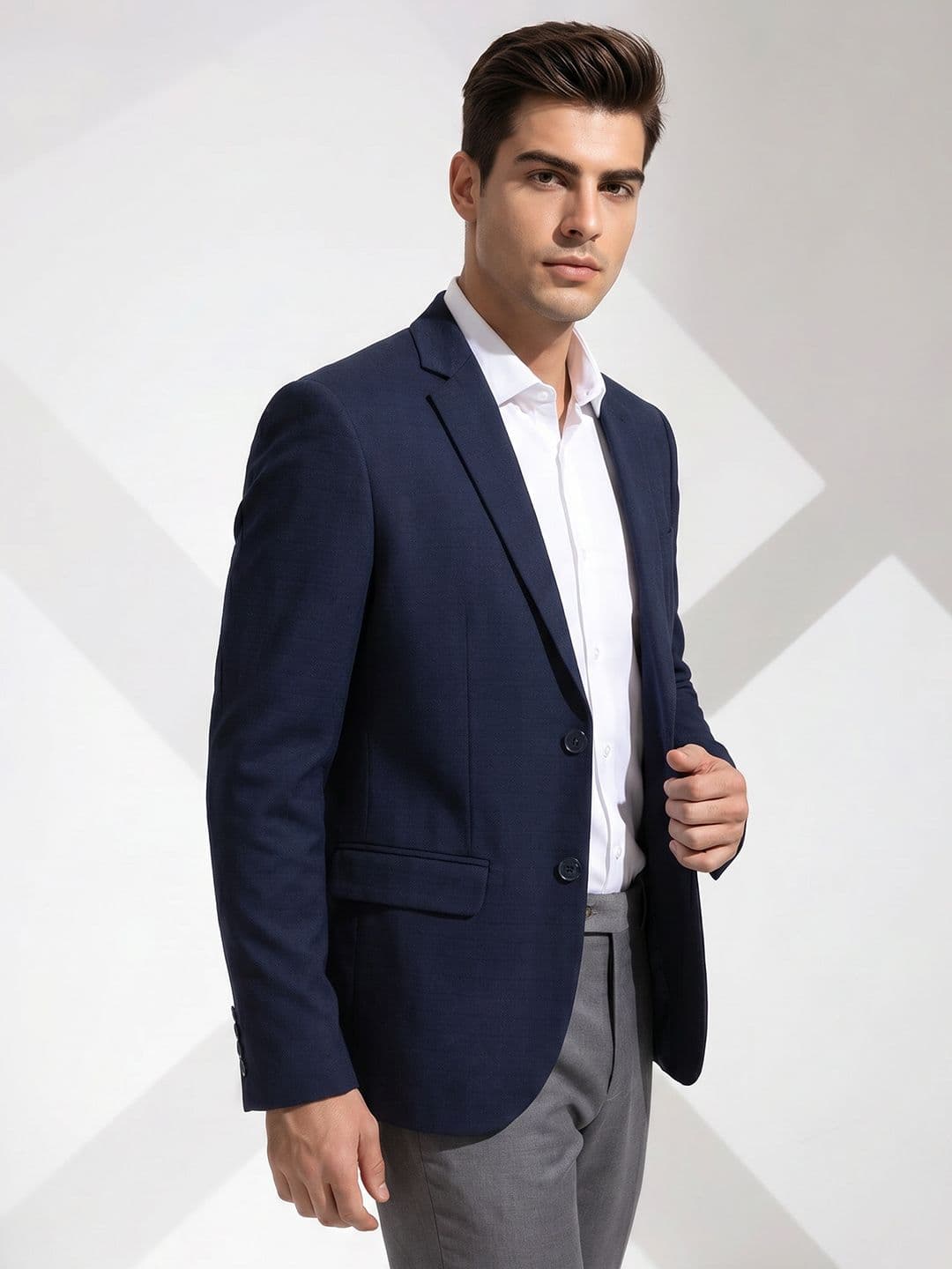 INVICTUS Self-Design Single Breasted Formal Blazer - view 1