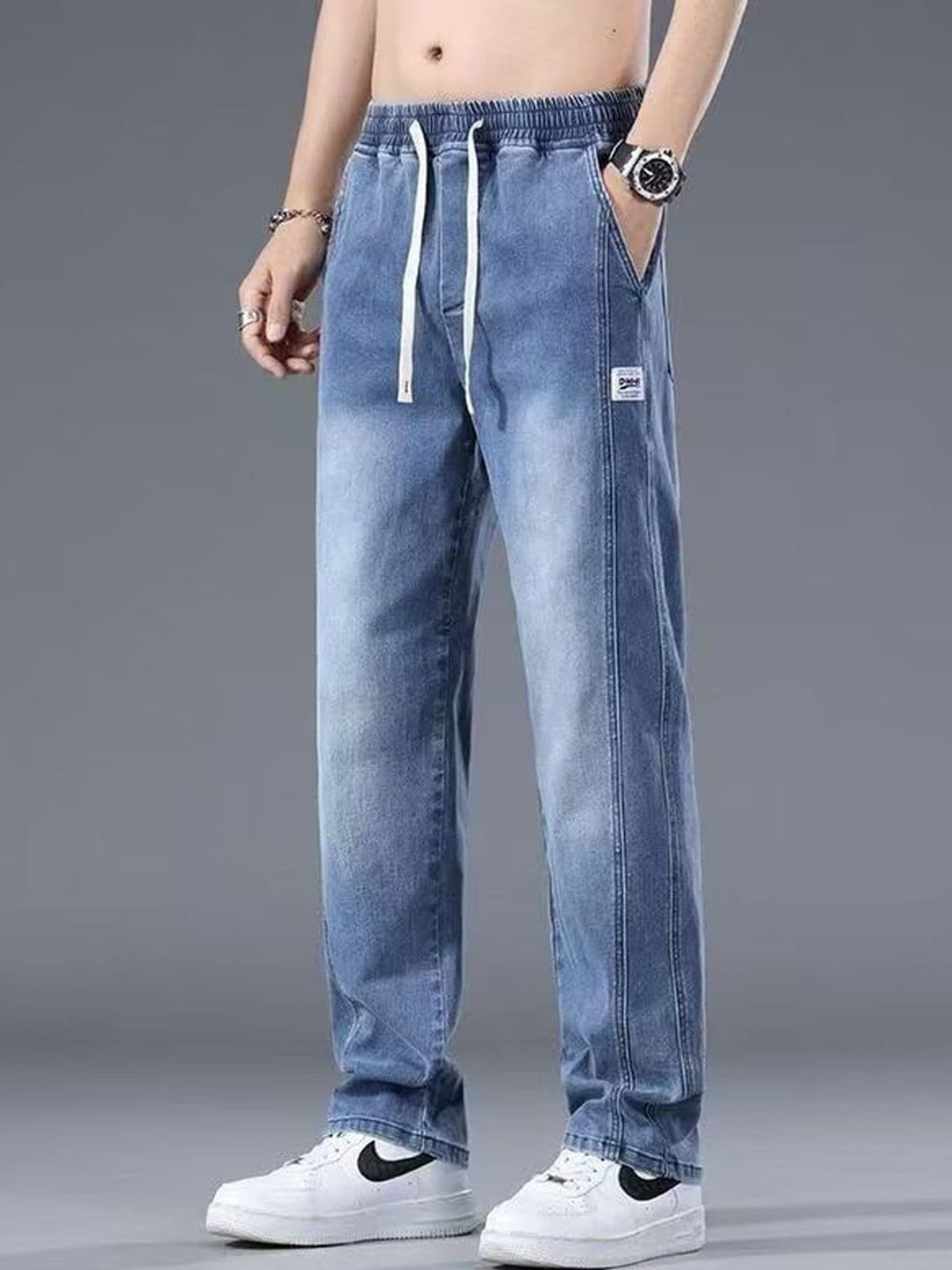ANDREW HILL Men Jogger Fit Mid-Rise Light Fade Stretchable Jeans - view 1