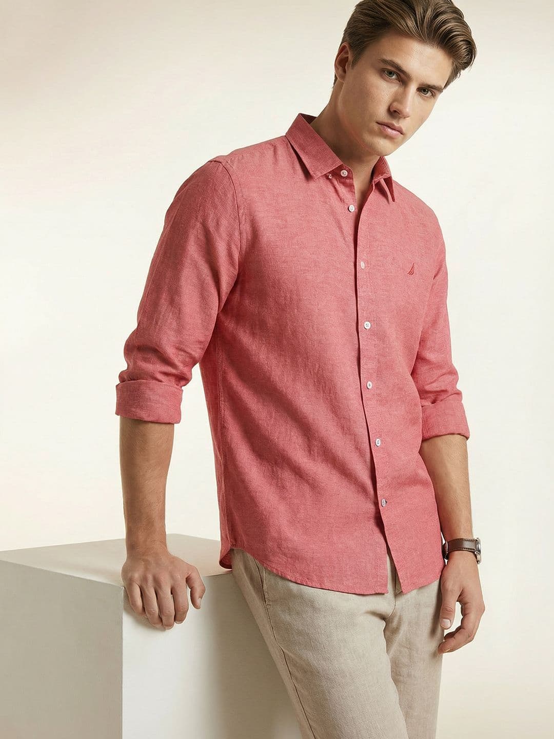 Nautica Slim Fit Spread Collar Casual Shirt - view 1