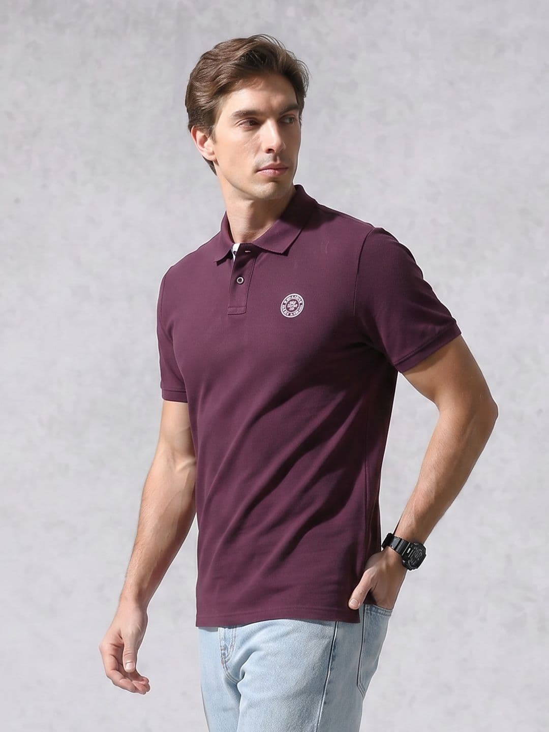 WROGN WRONG Slim Fit Polo Collar Pure Cotton T-Shirt - view 1