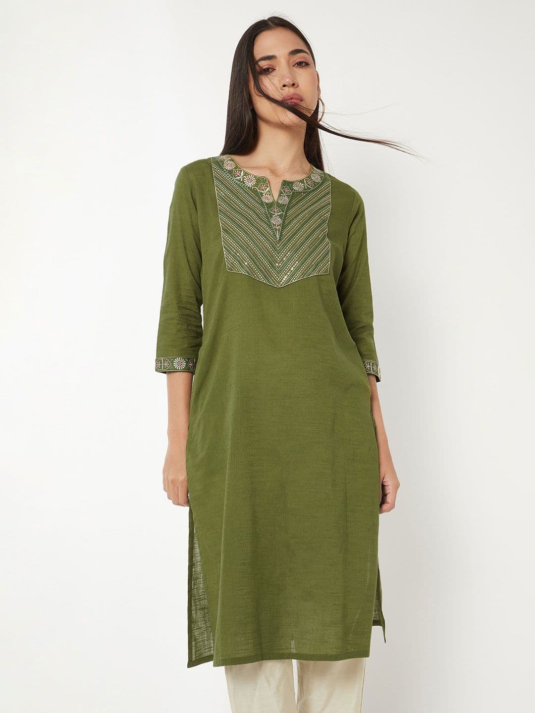 max Women Ethnic Motifs Embroidered Thread Work Kurta - view 1