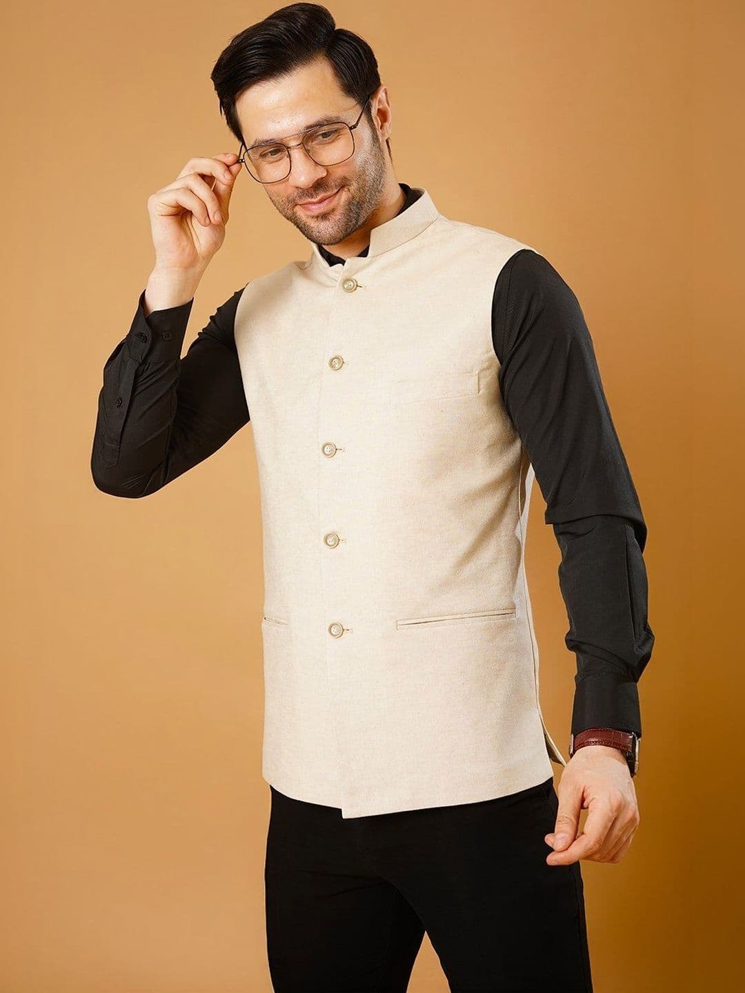 Wintage Mandarin Collar Nehru Jackets - view 1