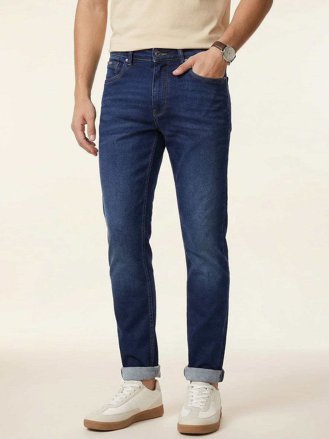 Nautica Men Slim Fit Mid-Rise Light Fade Stretchable Jeans - view 1
