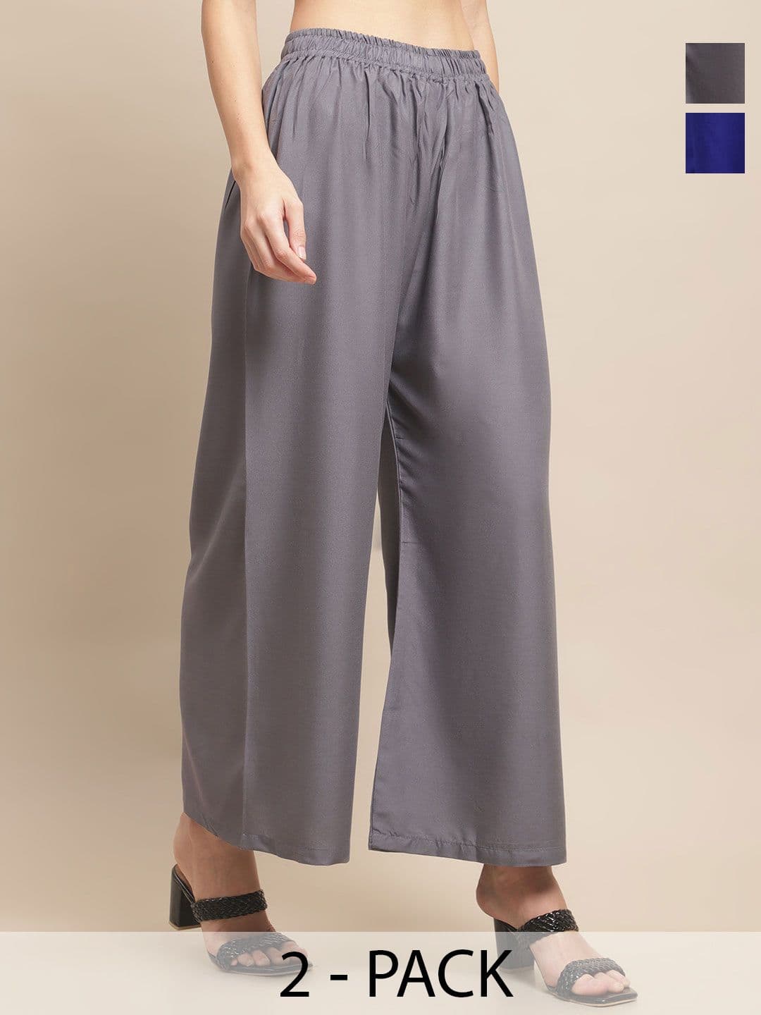 KALINI Women 2 Flared Ethnic Palazzos - view 1