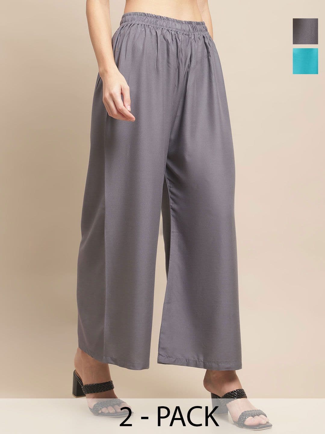 KALINI Women 2 Flared Ethnic Palazzos - view 1