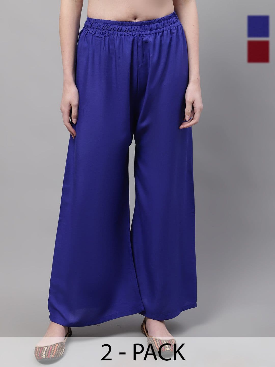 KALINI Women 2 Flared Ethnic Palazzos - view 1