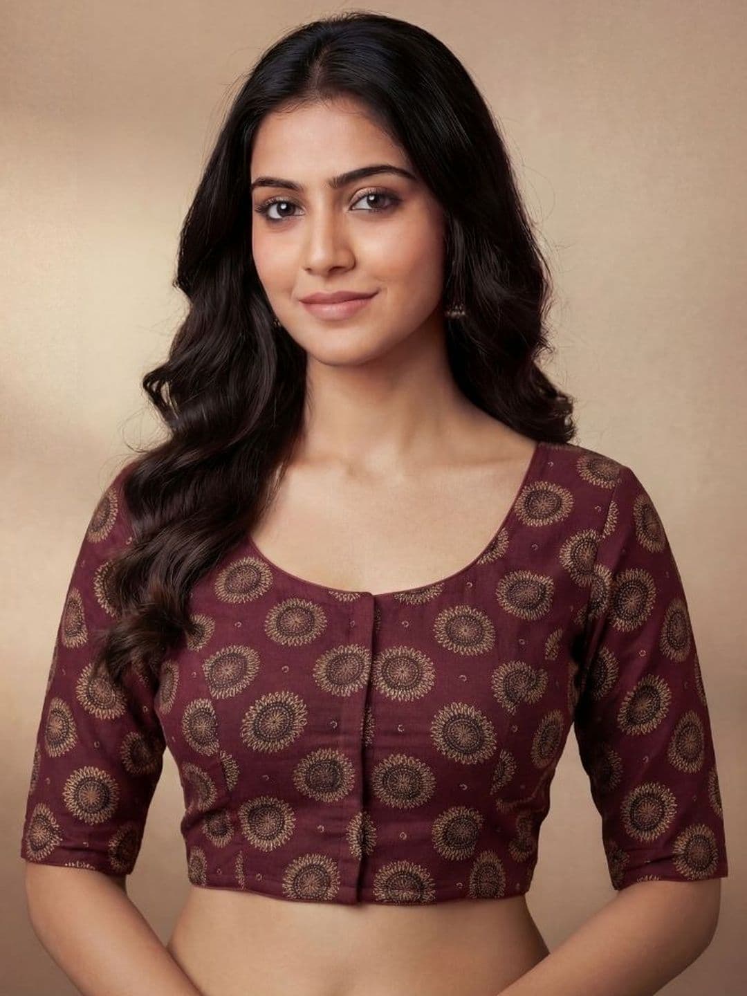 WIZULO TRENDZ Cotton Printed Saree Blouse - view 1