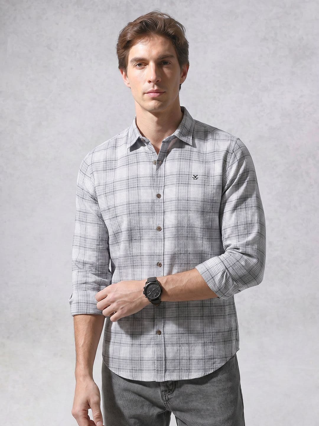 WROGN Checked Pure Cotton Casual Shirt - view 1
