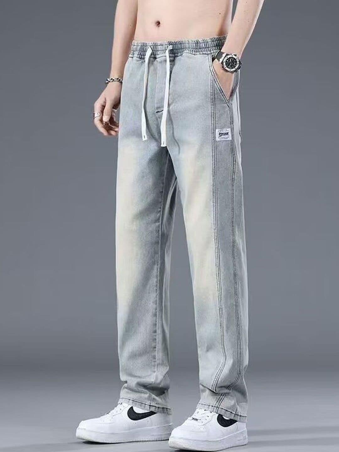 ANDREW HILL Men Straight Fit Mid-Rise Light Fade Stretchable Jeans - view 1