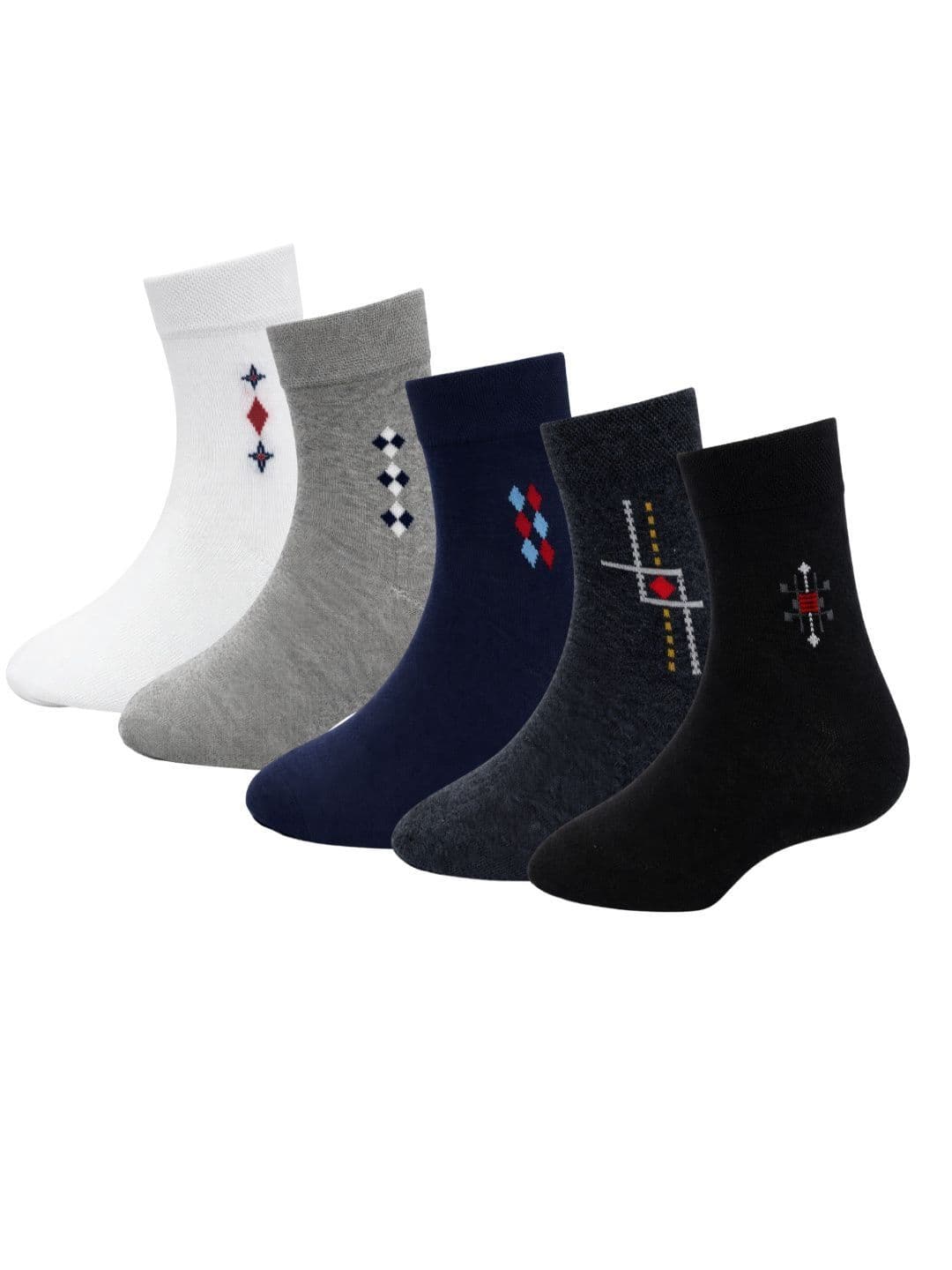 young arrow Men Pack of 5 Cotton Assorted Patterned Ankle Length Socks - view 1