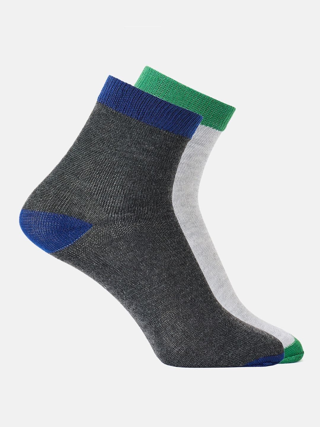 SZN Men Pack of 2 Cotton Blend Colourblocked Ankle Length Socks - view 1