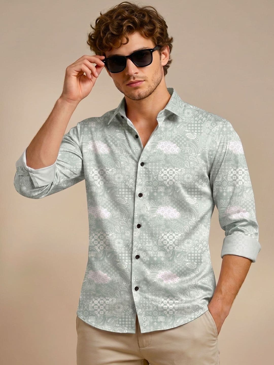 The Roadster Lifestyle Co Printed Spread Collar Shirt - view 1