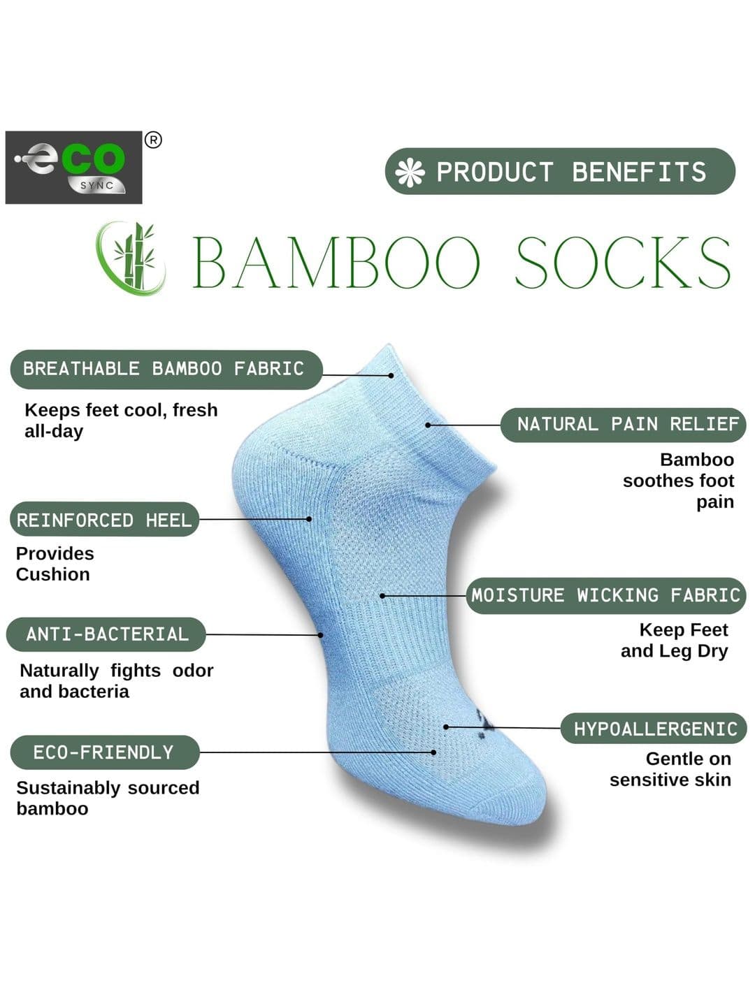 ECO SYNC Men Pack of 6 Ankle Length Socks - view 1