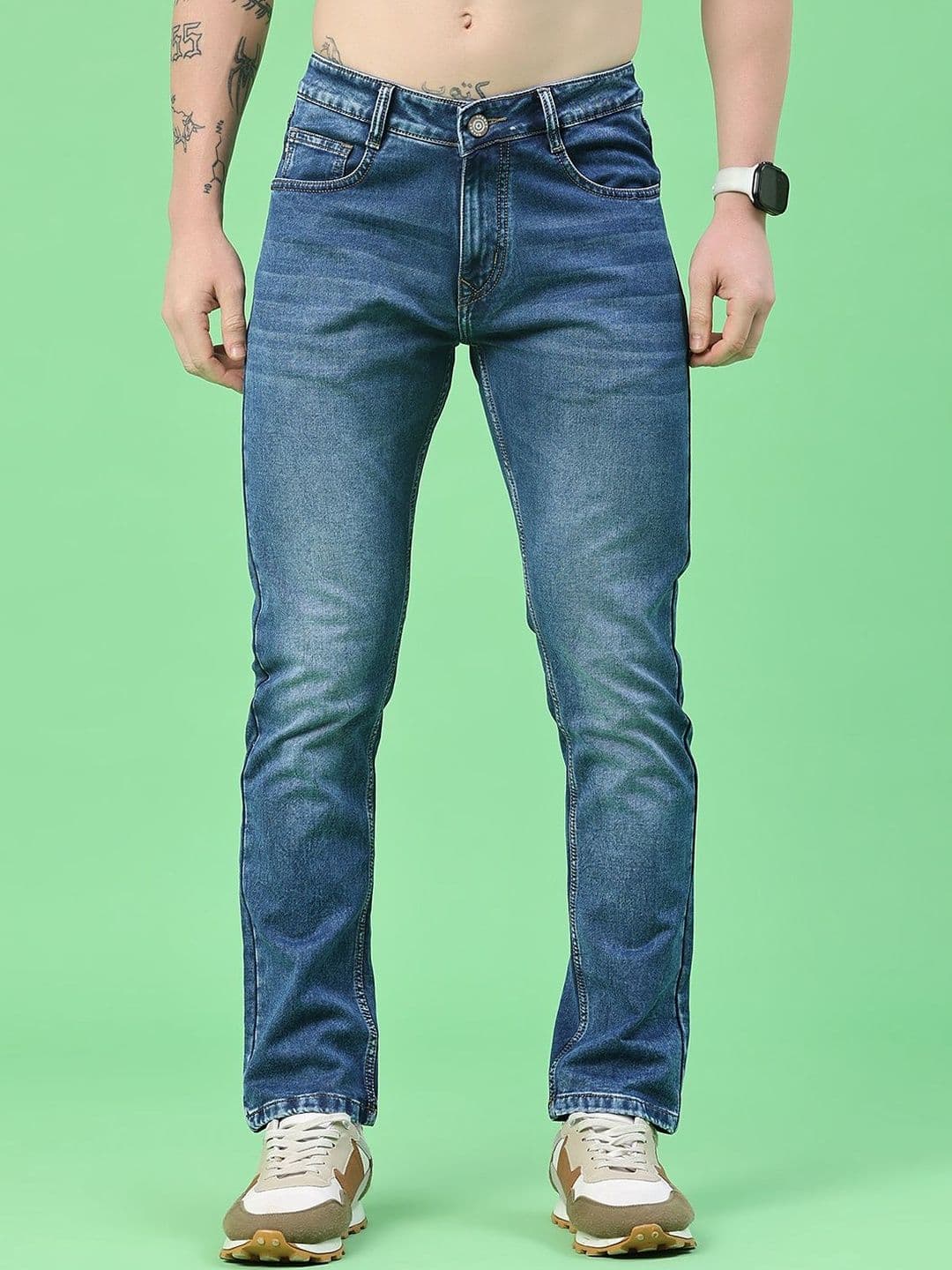 V-Mart Men Skinny Fit Mid-Rise Light Fade Jeans - view 1